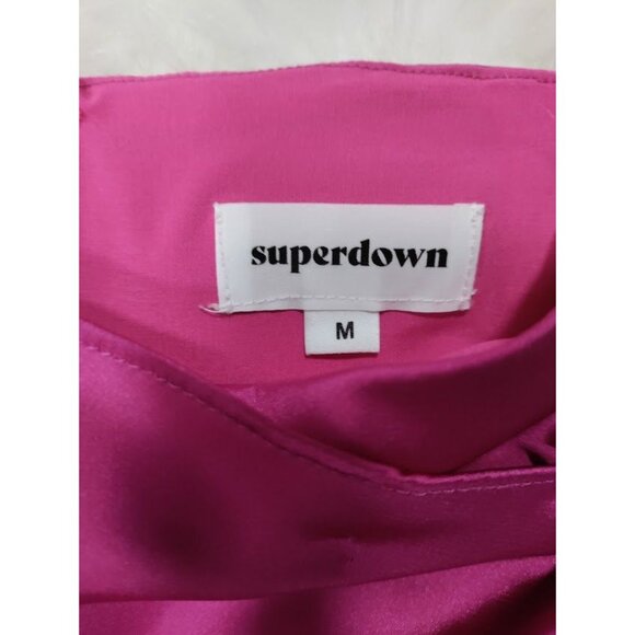Superdown Twee With Bow Detail Pink Satin Mini Rissa Wrap Skirt Size Medium - Picture 6 of 13